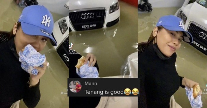 Mobil Mewahnya Terendam Banjir, Wanita Ini Malah Nyantai Makan Burger Mobil Mewahnya Terendam Banjir, Wanita Ini Malah Nyantai Makan Burger