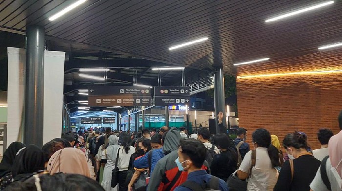 Antrean di Stasiun Tebet (Foto: Zunita/detikcom)