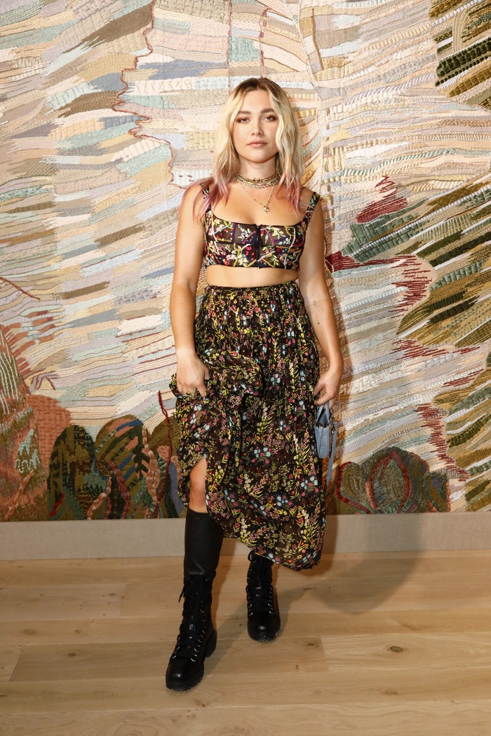 Florence Pugh PARIS, FRANCE - JULY 05: Florence Pugh attends the Christian Dior Haute Couture Fall/Winter 2021/2022 show as part of Paris Fashion Week on July 05, 2021 in Paris, France. (Photo by Julien M. Hekimian/Getty Images For Dior)