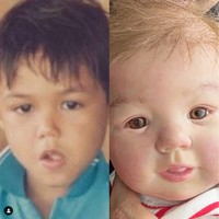 Ivan Gunawan bahkan menyertakan foto perbandingan saat dirinya kecil dengan baby Eqqel. Bagaimana menurutmu, keduanya terlihat mirip nggak nih? Foto: Instagram