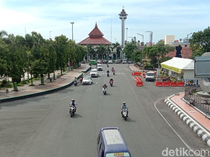 Kawasan alun-alun simpang tujuh Kudus, Rabu (22/12/2021).