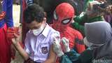 Keren! Spiderman hingga Doctor Strange Pantau Vaksinasi Anak di Kendal