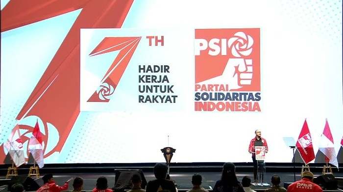 Perayaan HUT ke-7 PSI, di Djakarta Theater, Jl MH Thamrin, Jakarta Pusat, Selasa (22/12/2021).