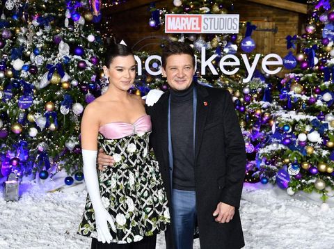 LONDON, ENGLAND - NOVEMBER 11: Hailee Steinfeld and Jeremy Renner attend the UK Fan Screening of 