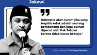 Di hadapan Presiden Jokowi, Ketua Umum PSI Giring Ganesha mengatakan Indonesia jangan sampai dipimpin oleh pembohong yang pernah dipecat oleh Presiden Jokowi. Siapakah dia?