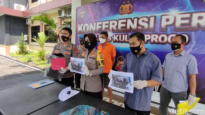 Jumpa pers kasus penipuan jual beli sapi di Mapolres Kulon Progo, Kamis (23/12/2021).
