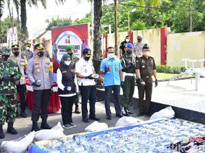 Polres Blitar Musnahkan BB Miras dan Cek Pengamanan Nataru