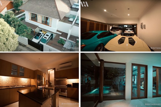 Rumah baru Lesti Kejora dan Rizky Billar pun tak kalah mewah. Rumah yang terdiri dari 2 lantai itu didominasi oleh warna coklat dan putih. Bagian garasinya tampak dipenuhi dengan mobil-mobil mewah koleksi Lesti dan Billar. Sedangkan di bagian belakangnya terdapat fasilitas berupa kolam renang dan meja billiard. Foto: dok. YouTube/AH