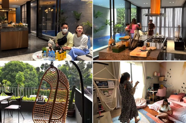 Rumah baru Nisya Ahmad dan Andika Rosadi ini bergaya home-town dengan interior modern kontemporer yang menambah kesan mewah. Pada bagian depan rumahnya terdapat teras merangkap balkon dengan pemandangan pepohonan yang hijau. Foto: dok. YouTuube/NisNaz Channel
