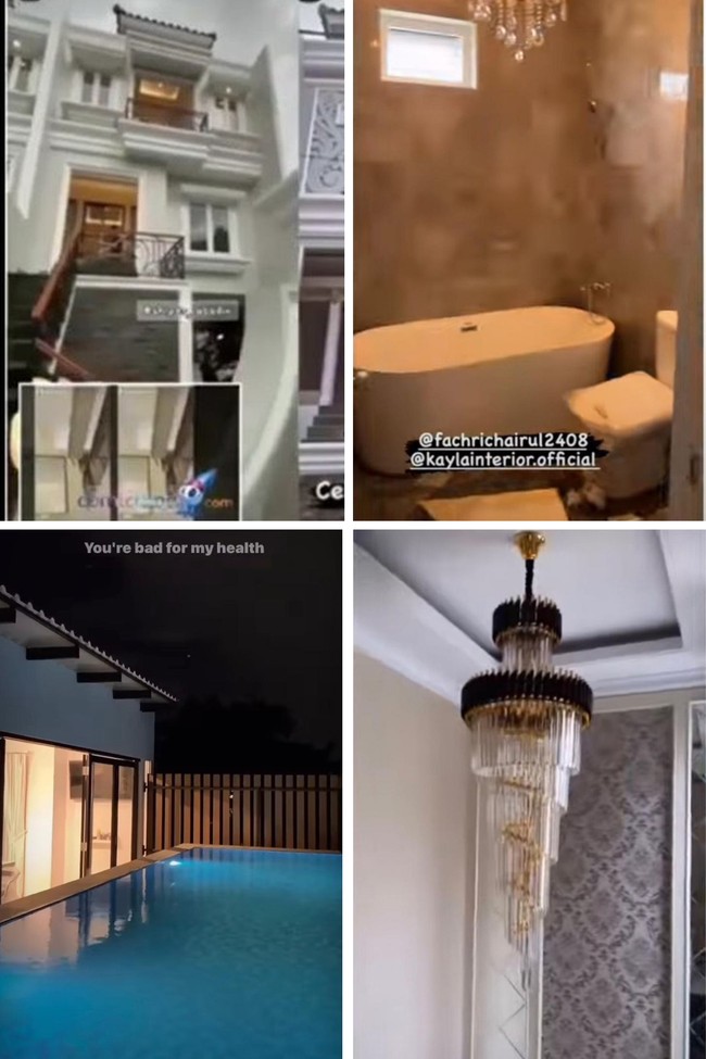 Rumah baru milik Amanda Manopo terlihat mewah dan elegan dengan mencampurkan gaya Bali dan Korea. Bagian atap rumah tampak bergaya ala Korea, sedangkan di bagian dinding luarnya terdapat sebuah ukiran Bali. Rumah yang terdiri dari 4 lantai itu juga dilengkapi dengan fasilitas berupa kolam renang yang cukup luas di lantai paling atasnya. Foto: dok. Instagram