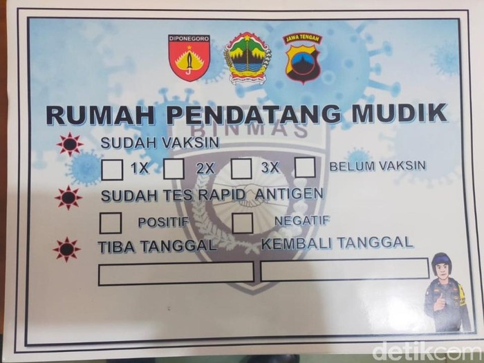 Rumah dan kendaraan pemudik di Kabupaten Pekalongan bakal dipasangi stiker, Kamis (23/12/2021).