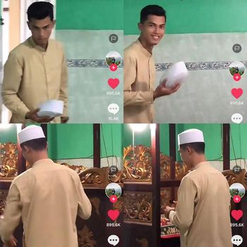 Viral marbot masjid mirip dengan Cristiano Ronaldo.