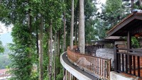 Berdiri di tengah hutan pinus, Grand Hill Resto and Cafe berada di ketinggian yang begitu pas. Kafe yang berlokasi di Jalan Raya Puncak ini punya suasana yang sejuk sekaligus pemandangan dari ketinggian yang indah. Foto: Instagram/thegr