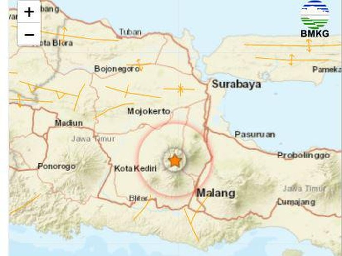 Gempa bumi tercatat terjadi di Kota Batu. Gempa tersebut berkekuatan M 3.4 SR.