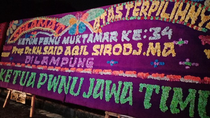 Heboh Karangan Bunga Selamat Said Aqil Jadi Ketum PBNU Terpasang di Unila