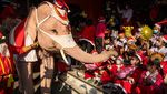 Hibur Anak-anak, Gajah di Thailand Berubah Jadi Santa