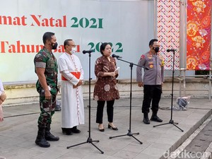Kapolri-Panglima TNI-Ketua DPR Tinjau Gereja Katedral dan GPIB Paulus