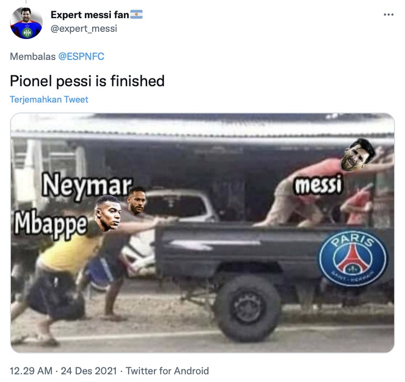 Meme Lionel Messi masih kesusahan taklukan Liga Prancis.