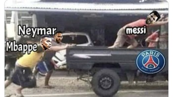 Messi jadi ejekan netizen gegara melempem di PSG. Foto: Twitter