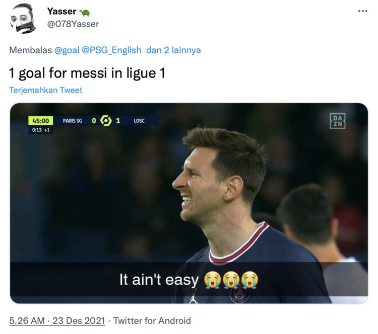Lionel Messi Meme Lionel Messi masih kesusahan taklukan Liga Prancis.