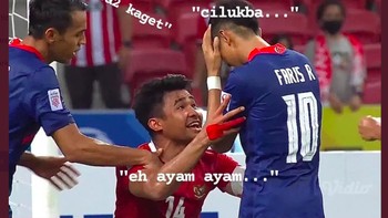 Asnawi pura-pura kaget. Foto: Twitter