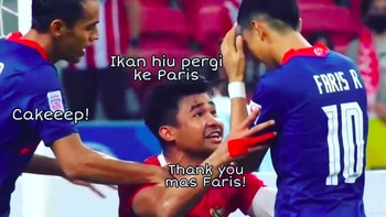 Katanya sih di momen itu Asnawi bilang Thank you ke Faris. Tapi gak sambil pantun gini juga kali ya.  Foto: Twitter