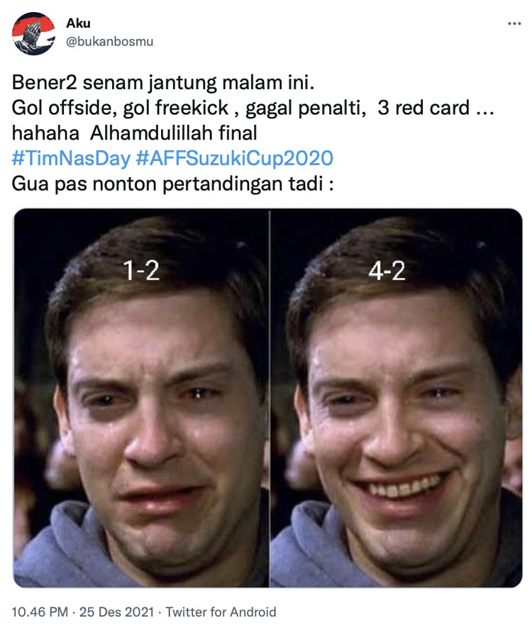 Meme Indonesia vs Singapura di Piala AFF 2020