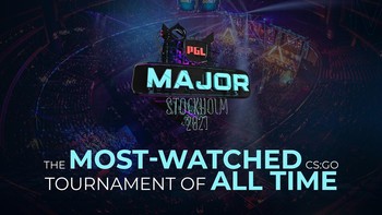 Tempat keenam dari game dekstop, yaitu Counter-Strike: Global Offensive. Bertajuk PGL Major Stockholm, laga sengit antara G2 vs Navi memiliki lebih dari 2,7 Peak Viewers. Foto: (PGL Esports).