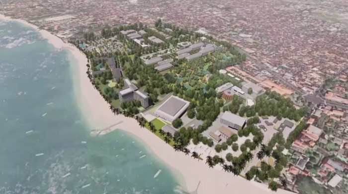 Presiden Joko Widodo melakukan ground breaking Bali International Hospital.