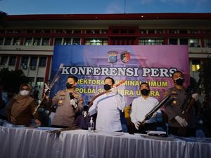 Polisi Amankan Pistol-Sajam dari Pelaku Tawuran Tewaskan Warga di Deli Serdang