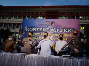 Polisi Amankan Pistol-Sajam dari Pelaku Tawuran Tewaskan Warga di Deli Serdang