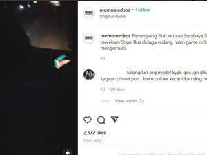 Duh! Viral Sopir Bus Nyetir dan Salip Truk Sambil Main Game Online di HP
