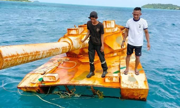 Benda mirip tank ditemukan di Laut Natuna (dok. instagram TNI AL)