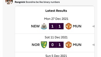 Ini hasil pertandingan MU di bawah Rangnick. Foto: Twitter