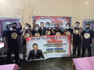 Relawan di Surabaya Deklarasi Dukung Erick Thohir Capres 2024