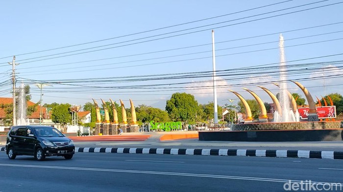 Alun-alun Sasana Langen Putra Sragen, Rabu (29/12/2021).