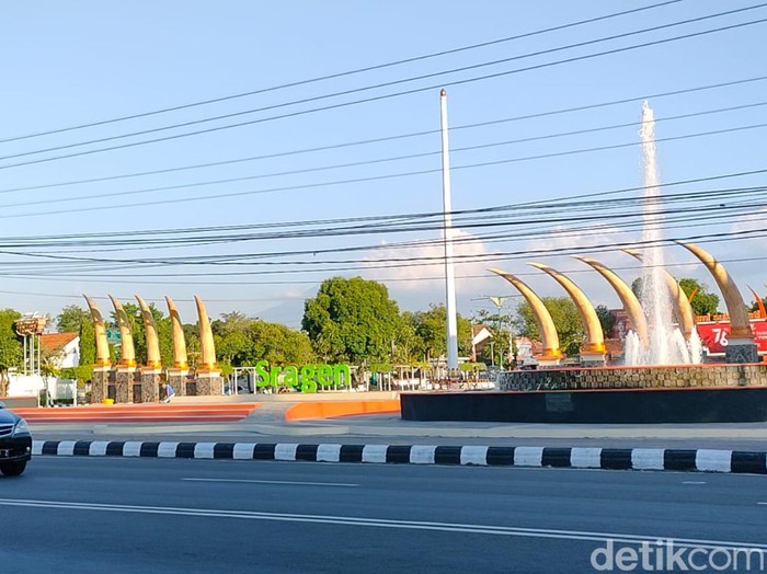 Alun-alun Sasana Langen Putra Sragen, Rabu (29/12/2021).