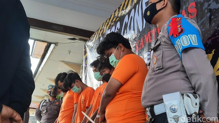 Polres Sleman jumpa pers kasus pembacokan remaja, Rabu (29/12/2021).
