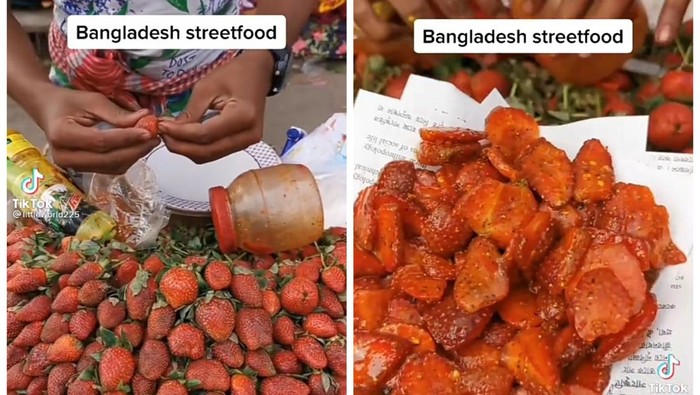 Segarnya Rujak Strawberry di Bangladesh