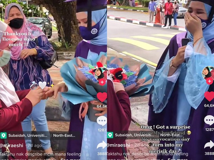 Wanita ini usai wisuda mendapatkan cincin tunangan dari calon mertua. Wanita ini usai wisuda mendapatkan cincin tunangan dari calon mertua.