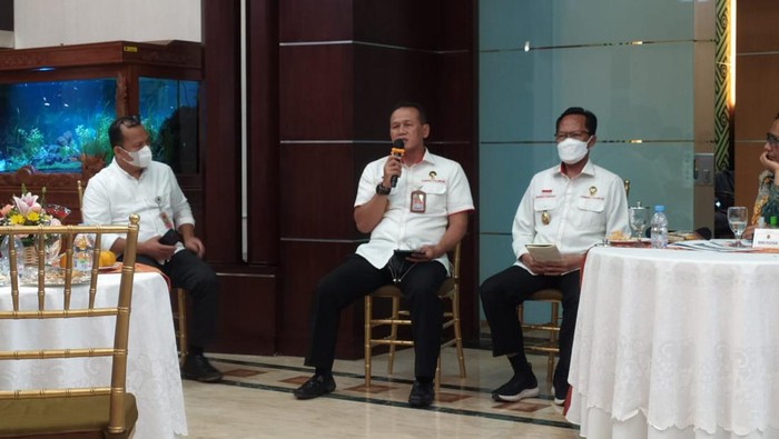 Deputi VII Kemenko Polhukam Marsda Arif Mustofa, saat diskusi di kantornya, Kamis (30/12/2021).