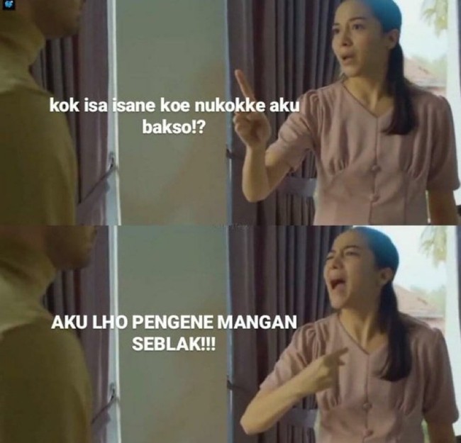 Paham sedikit dong mas kalau aku lagi nggak mau makan bakso, maunya seblak. Bikin langsung bad mood deh kalau gini. Foto: Twitter/@yuniarinukti