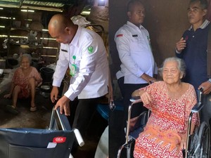 Jelang Tahun Baru, Arbi Leo Beri Bantuan Kursi Roda ke Warga Babel