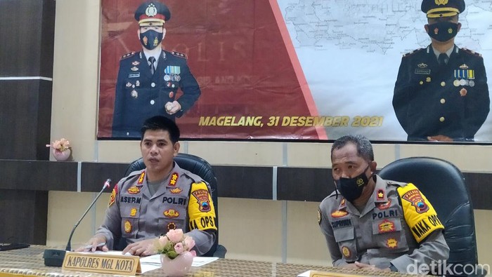 Jumpa pers akhir tahun Polres Magelang Kota, Jumat (31/12/2021).