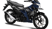 All New Satria F150 kini hadir dengan 3 pilihan warna baru, antara lain Metalic Mat Stellar Blue - Titan Black, Pearl Bright Ivory - Titan Black, dan Titan Black. Ketiganya juga memperoleh desain visual stripping baru yang lebih berkarakter. Foto: Dok. Suzuki