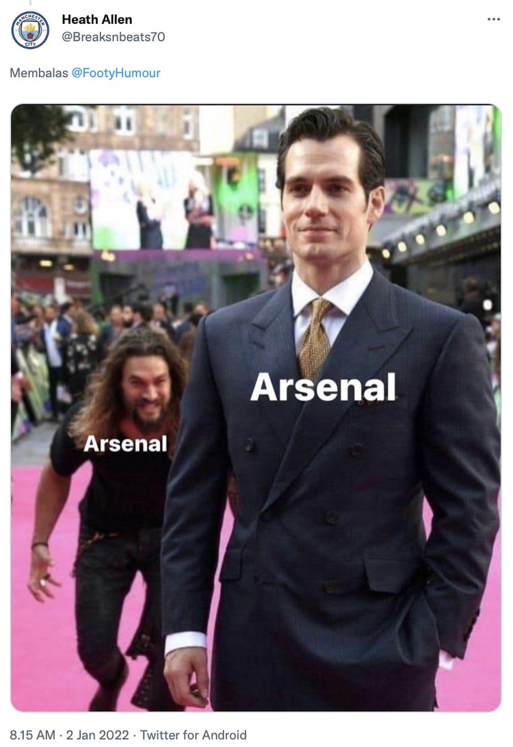Meme Arsenal vs Manchester City