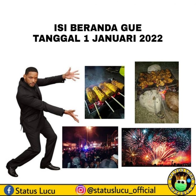 Isi unggahan di media sosial orang-orang saat Tahun Baru. Pasti kamu mengalaminya juga kan? Foto: Facebook