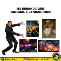 Isi unggahan di media sosial orang-orang saat Tahun Baru. Pasti kamu mengalaminya juga kan? Foto: Facebook