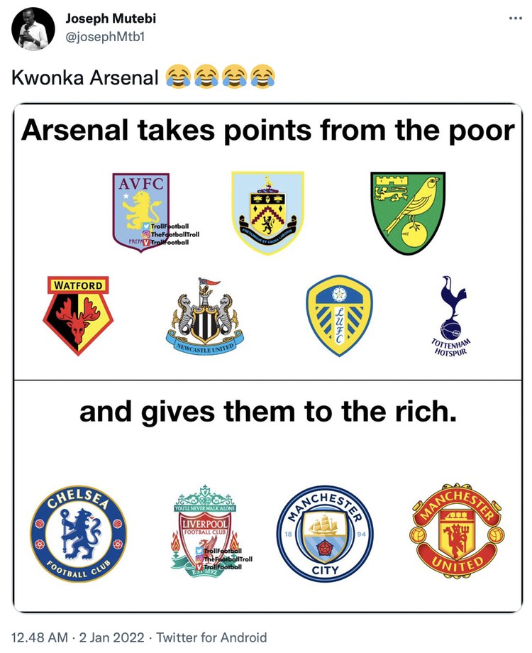 Meme Meme Arsenal vs Manchester City