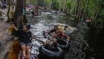 Asiknya Berenang di Pemandian Air Gambut Danum Bahandang Tangkiling
